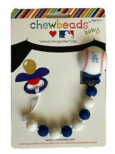 Chewbeads Baby Pacifier Clip Silicon Safe LA Dodgers Baseball. It's not Teether 
