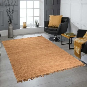 Handmade Jute Natural Home Decor Rug Reversible All Size Natural Area Rugs - Picture 1 of 7