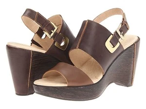 New Women Jambu Gem Brown Leather Sling Back Sandal Heel Shoe 10 - Picture 1 of 3