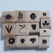 Stampin Up Petite Posies Rubber Stamps Vintage 1998 Flowers Leaves Gardening 
