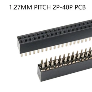 Pitch 2P-40P PCB Male / Female Pin Header Single / Double Row Connector 1.27mm - Picture 1 of 44