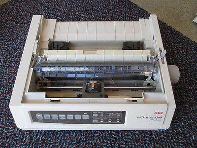 OKI 3390 24-Pin Dot Matrix Impact Printer GE7200B USB Drucker MISSING COVERS - Bild 1 von 2