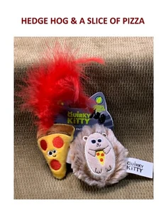 QUIRKY KITTY "HEDGE HOG" & SLICE OF PIZZA TOYS WITH CATNIP & SILVERVINE INSIDE - Picture 1 of 5