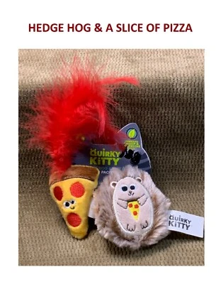 QUIRKY KITTY "HEDGE HOG" & SLICE OF PIZZA TOYS WITH CATNIP & SILVERVINE INSIDE - Image 1 of 4