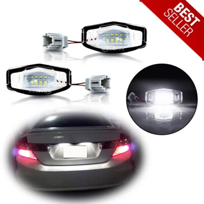 Lámparas de luz LED súper brillantes para matrícula de 2 piezas para Honda Civic Accord Acura TSX Foto 1 de 4