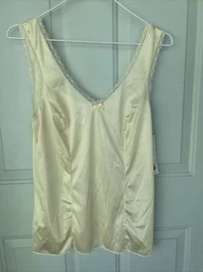 Velrose Lingerie Camisole Lace Detail Tank Top Romantic 36 Beige Vintage NWT - Picture 1 of 8