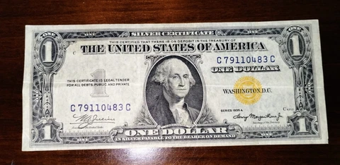 1935A $1 Silver Certificate Yellow Seal "North Africa" Cover