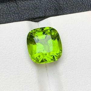 Vivid Green Natural Peridot Ring, Pendant Loose Gemstone 5.85 Ct Cushion Cut - Picture 1 of 11