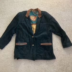 Outback Red Vintage Mens Leather Jacket Size S Small Black Casual Leather Games - Picture 1 of 18