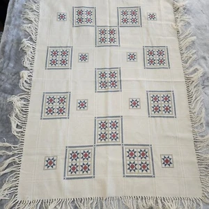 Hecho a mano punto de cruz tiro diente de sierra diseño estrella 47x33,5 bebé regalo vintage - Imagen 1 de 6