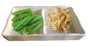 Divided 2-Compartment Melamine Condiments Sauce Dish Plate Off White Rectangular - Picture 1 of 13