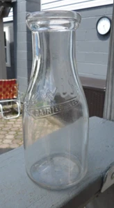 Old 1942 Lewis Dairies Embossed Pint Milk Bottle Pittsburgh Grove City Pa Diary - Picture 1 of 7