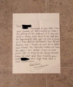 Star Wars Jeremy Bulloch Boba Fett Hand Written Signed Letter - Picture 1 of 1