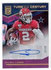 CEEDEE LAMB 2020 Donruss Elite Turn of The Century PURPLE Autograph RC!!  18/49!