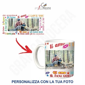 Tazza con Foto Ti amo in tutte le lingue alta qualità regalo fidanzati amore - Foto 1 di 9