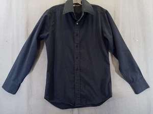 Level Ten shirt Men small Black tone on tone stripe Long Sleeve casual Button - Picture 1 of 17