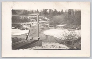 Atq/Vtg RPPC Post Card Hunting Rifle Propped Up On Bridge M302 - Picture 1 of 2