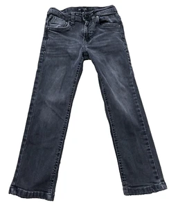 Kenneth Cole Jeans Boys Size 6 Black Denim Adjustable Waist Straight Leg - Picture 1 of 4