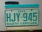 License Plate, North Carolina, 1974, Passenger, HJY - 945