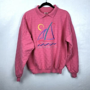 Vintage Crazy Shirts Hawaii bestickt San Francisco Struktur Sweatshirt Gr. M - Bild 1 von 6