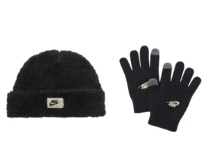 Nike Unisex Youth Beanie and Gloves 2 Piece Set, Black, Size- 8/20 - Picture 1 of 1