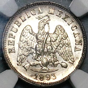 1893-Ga NGC MS 64 México 10 Centavos Guadalajara Estado Como Nuevo POP 4/2 (25022705C) - Imagen 1 de 6