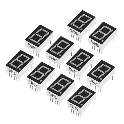 20Pcs Common Anode 7Segment 10Pin 1Bit 2.1V 0.56" LED Display Yellow - Image 1 of 4