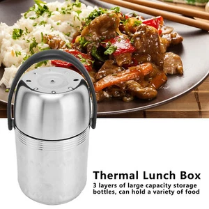 Stainless Steel Soup Cup Thermal Lunch Box Insulated Lunch Bag Food Container - Picture 1 of 11