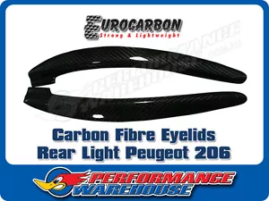 Carbon Fibre Eyelid Rear Light Peugeot 206 (Pair) - Picture 1 of 2
