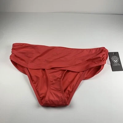 Vince Camuto Swim Bikini Bottoms Women's Small Rust Draped High-Waist Ruched - Image 1 of 4