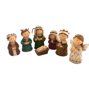 Krippe ~ 7er Set ~ Maria, Josef, Jesuskind, Drei Könige & Engel - Bild 1 von 6