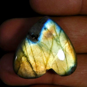 Venta al por mayor 38,35 quilates. Piedra preciosa cabujón corazón labradorita fuego milagroso natural - Imagen 1 de 3