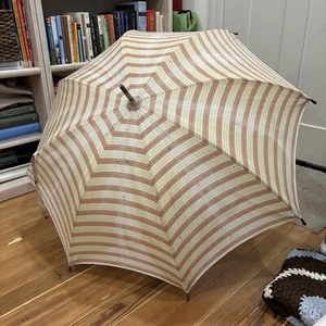 Vintage Knirps Mespo Collapsable Striped Umbrella 1960’s 42” Wide - Picture 1 of 10