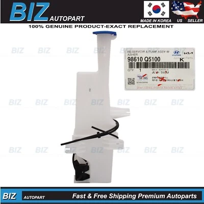 Genuine Windshield Washer Reservoir W/ Pump for 2021-2025 Kia Seltos 98610-Q5100 - Image 1 of 4
