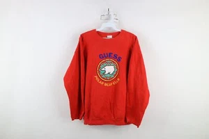 Vtg 90s Guess Mens OSFA Faded Spell Out Polar Bear Club Crewneck Sweatshirt USA - Picture 1 of 12