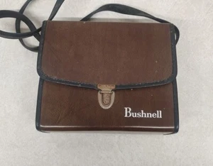 Vintage Brown Leather BUSHNELL Binoculars Case & Carry Strap - Rigid - Picture 1 of 6