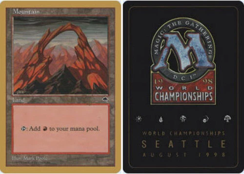 4x Mountain - Tempest Arch - Ben Rubin - 1998 ~ Near Mint World Championship E M - Image 1 of 1