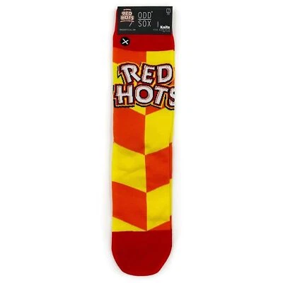 Calcetines Odd Sox Red Hots Candy Crew para hombre mujer divertidos novedad regalo amarillo naranja Foto 1 de 4