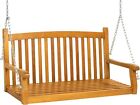 48-inch Wooden Porch Swing Outdoor Patio Hanging Stool Furniture