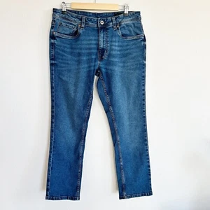 The Perfect Jean NYC Mens 33x29 Blue Slim Fit Stretch Tapered Leg Medium Wash - Picture 1 of 10