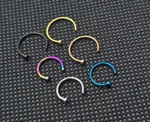 Nasenpiercing Chirurgenstahl Nasenring Piercing Ring Nasenstecker Gauge 0,8mm - Bild 1 von 14