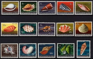 1968-69 Papúa Nueva Guinea Shells Series I, II y III, Juego de 15 Como Nuevo Nunca Bisagras - Imagen 1 de 1