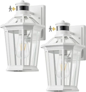 VIANIS Dusk to Dawn Outdoor Light Fixtures Wall Mount 2 Pack White Dusk to Dawn - Picture 1 of 10