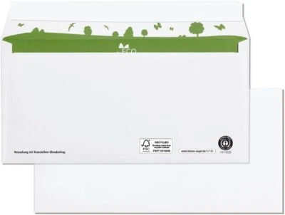 BEECO Briefumschläge DIN lang Versandtaschen C4 mit & ohne Fenster Recycling Papier