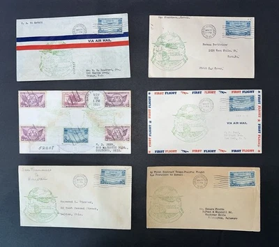 (6) USA 11/22/1935 1st Flight San Francisco -Honolulu Hawaii Air Mail Covers(#1) - Image 1 of 4