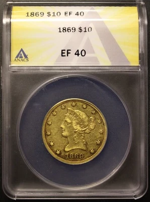 1869 $10 Liberty Gold Eagle, Ultra-Rare Specimen (R-8.4), Extra Fine - Image 1 of 4