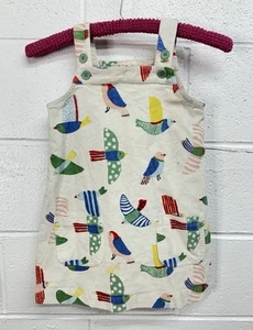 Boden Corduroy Overall Dress / Multicolored Birds / Little Girls 4/5 - Picture 1 of 7