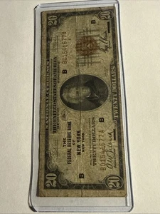 $20 Dollars 1929 NATIONAL CURRENCY Federal Reserve Bank of  New York - Picture 1 of 2