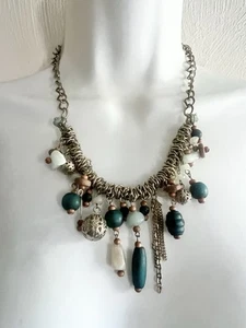 VINTAGE Necklace Jewelry Accessory Retro Beads Stones Free Ship - Picture 1 of 5