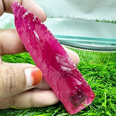 LAB CREATED 54.66 GRAM EXCELLENT RUBY #3 ROUGH CORUNDUM (Half Boule) GEMSTONE - Image 1 of 3